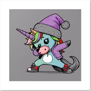 Unicorn Santa Posters and Art